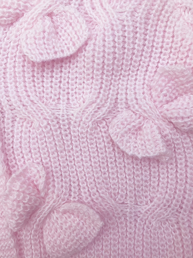 Kirsten | Cardigan med sløjfer i Pink, forfra