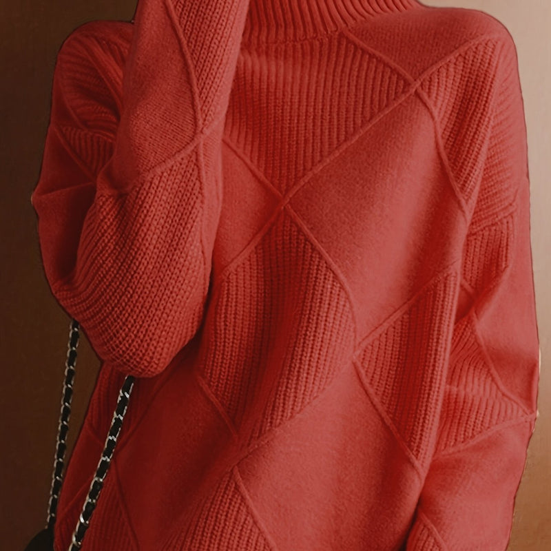 Ylva | Rullekravesweater i Rød, forfra