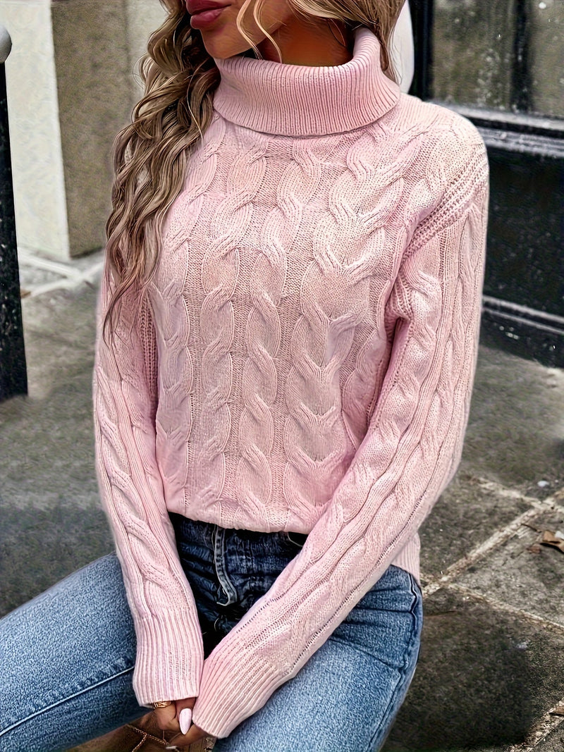 Sophie | Kabelstrikket Rullekrave, nærbillede 7