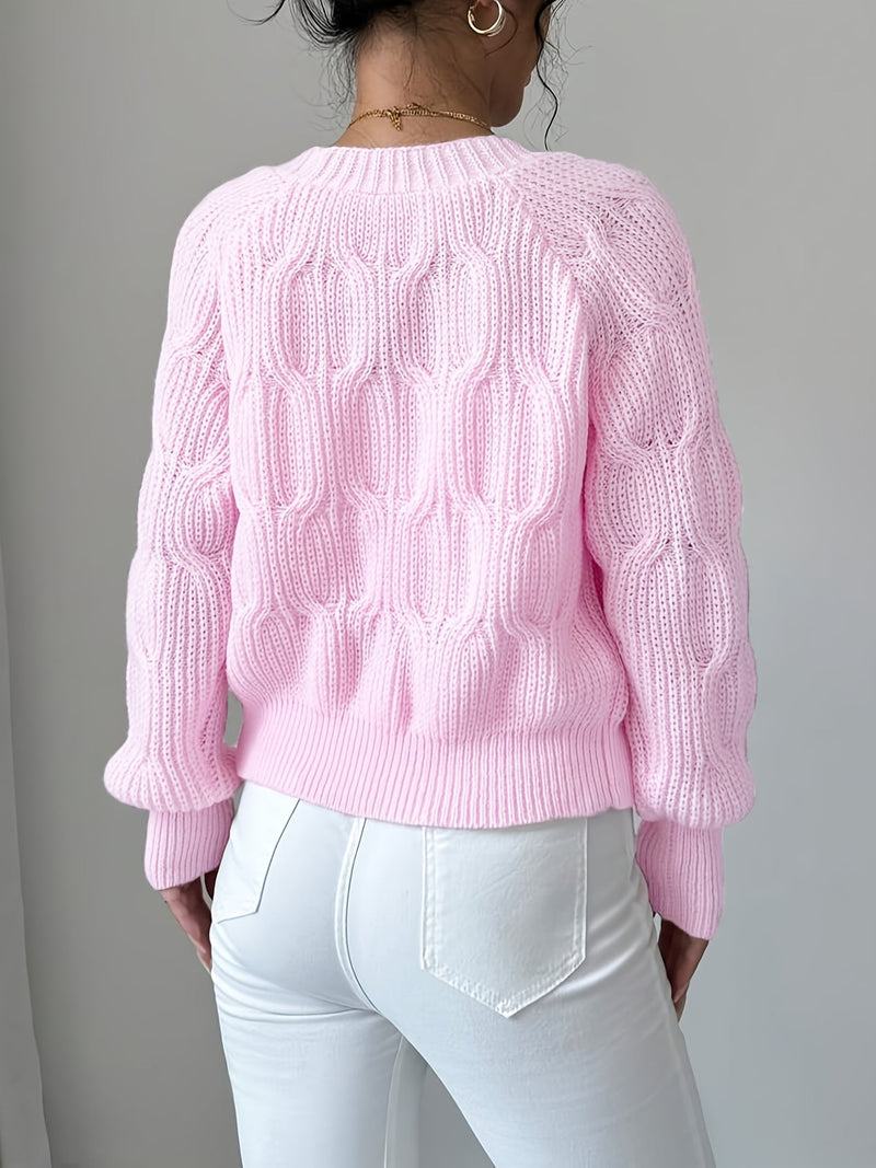 Kirsten | Cardigan med sløjfer i Pink, forfra