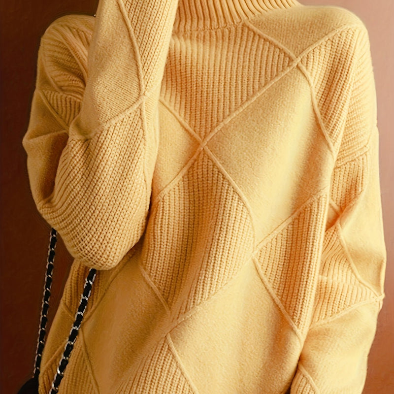 Ylva | Rullekravesweater i Gul, forfra