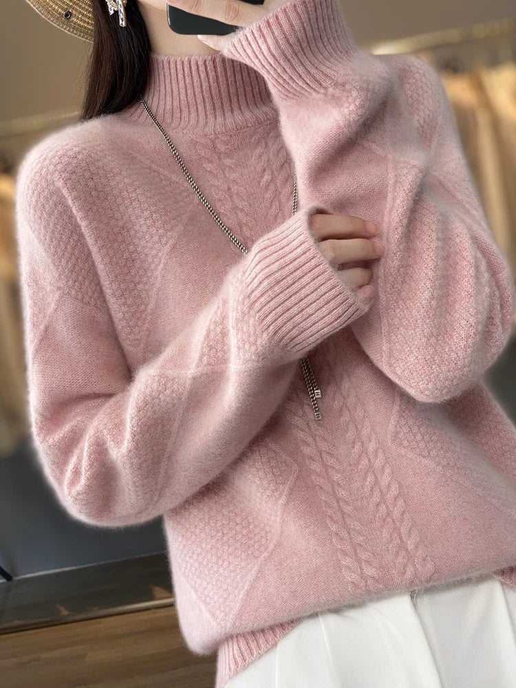 Talia | Rullekravetrøje i Rosa, billede 2