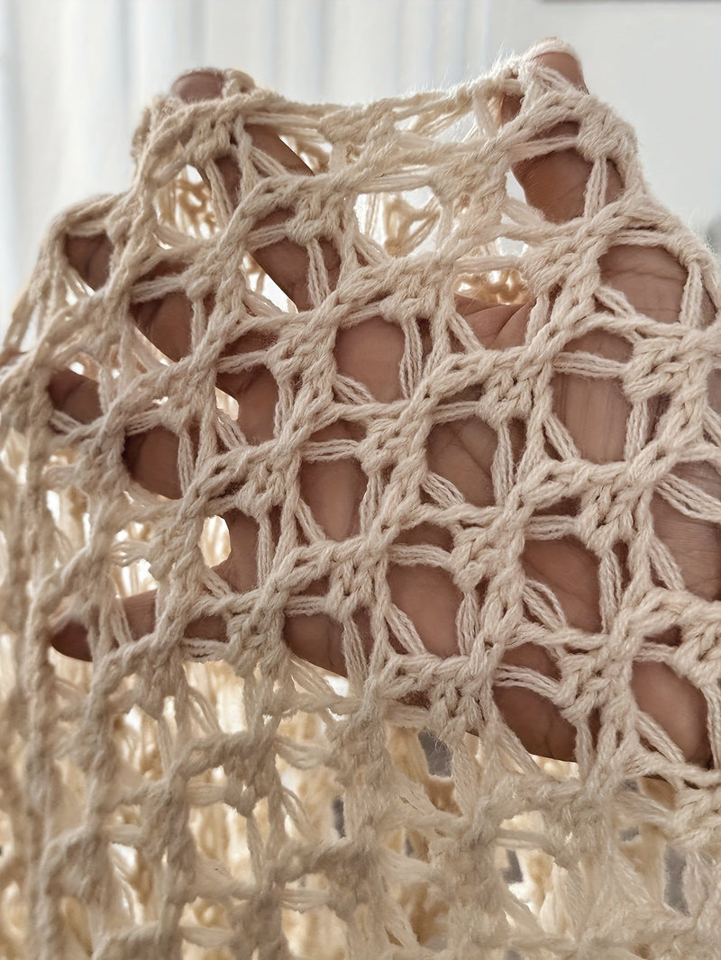 Silje | Hæklet cardigan i Beige, detalje