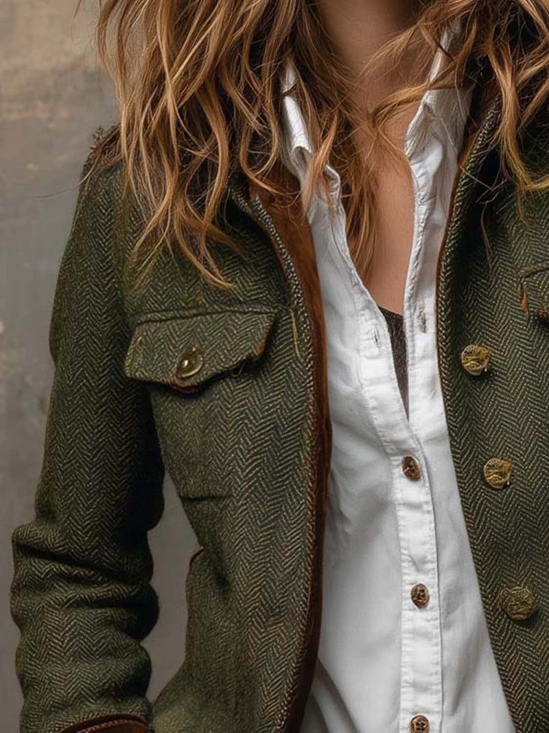 Dorthe | Sildebensblazer i Olivengrøn, forfra