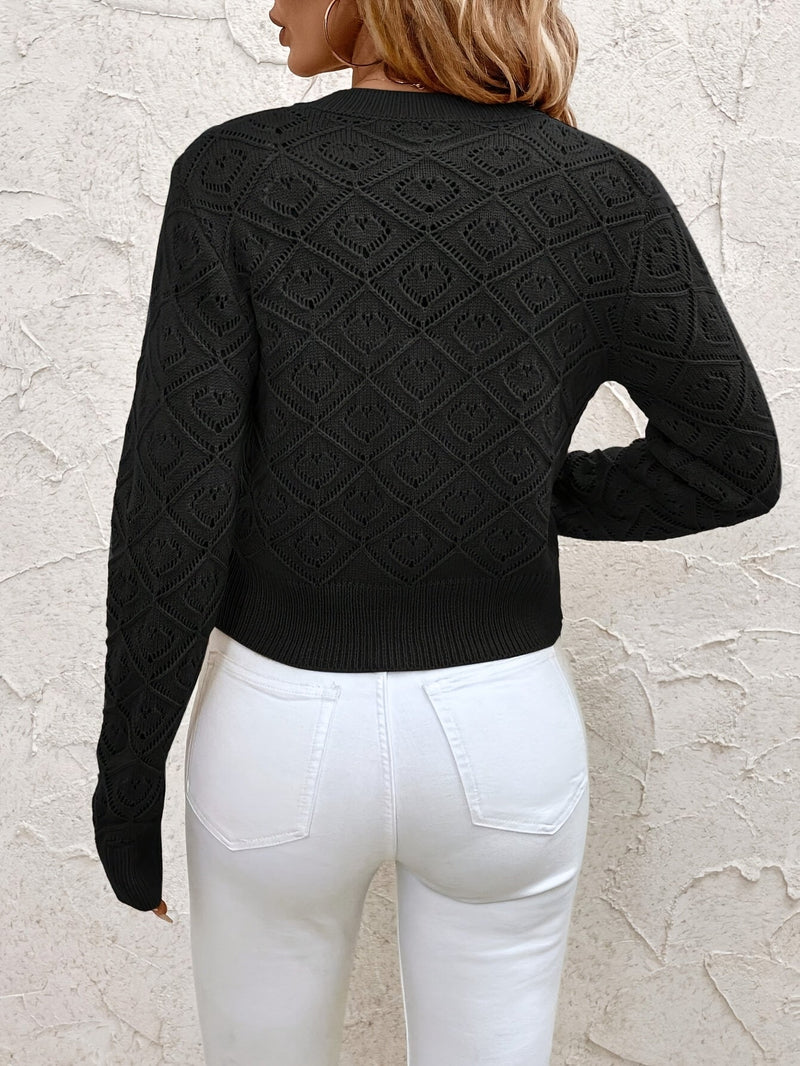 Emilie | Cropped strikcardigan, flat lay