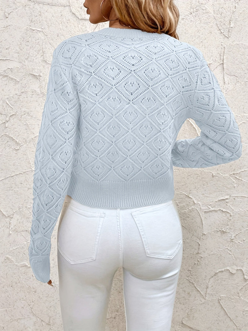 Emilie | Cropped strikcardigan, nærbillede 6