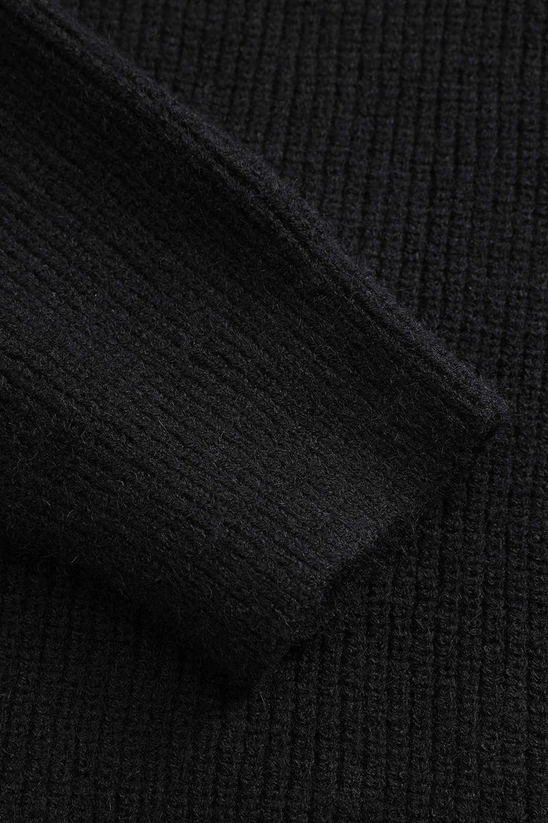 Edith | Cardigan med denimlommer i Sort, detalje