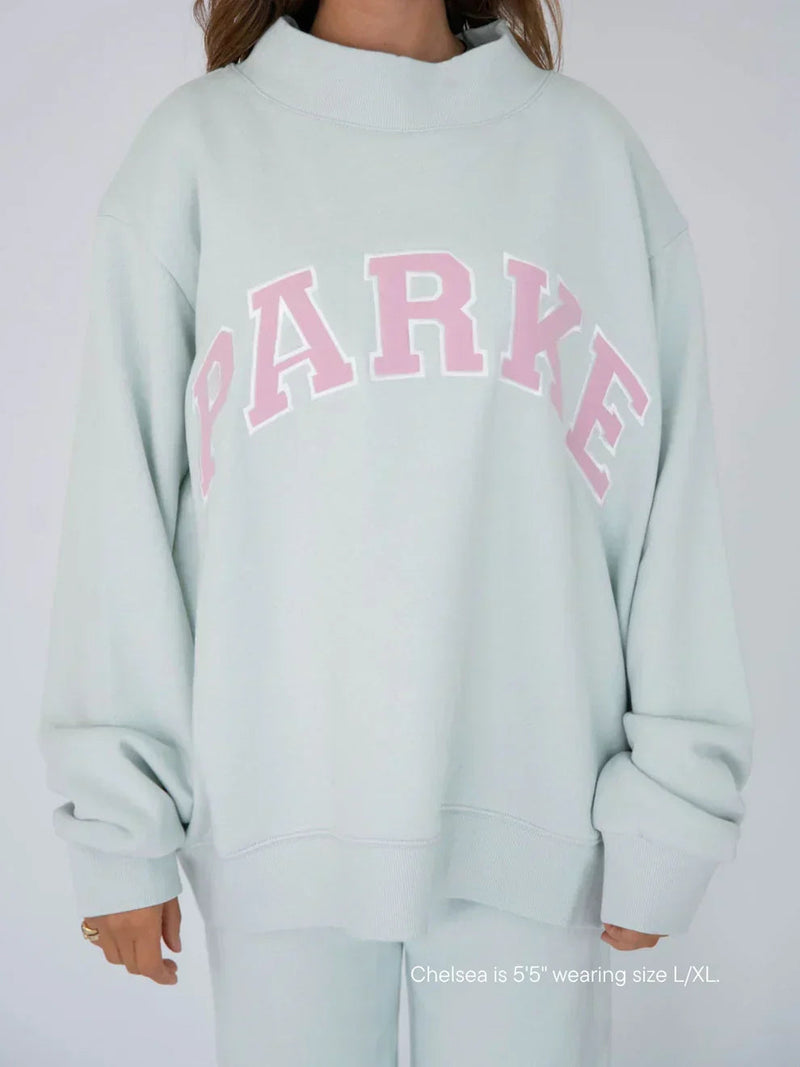 Sally | Sweatshirt i Mint-Rosa, forfra