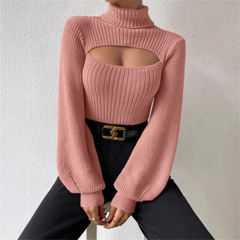 Henny | Striktrøje i Rosa, forfra