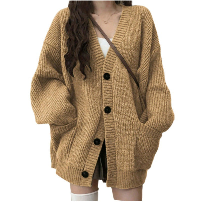 Signy | Cardigan i Khaki, forfra