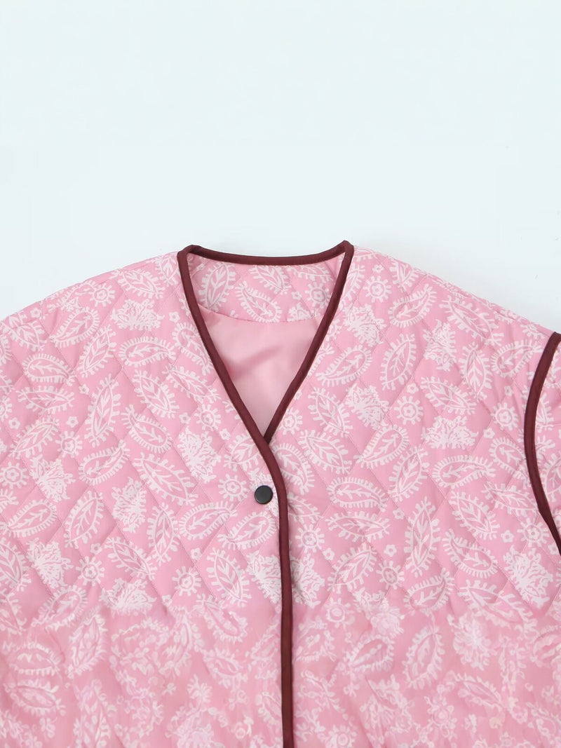 Agathe | Vatteret jakke i Rosa, detalje