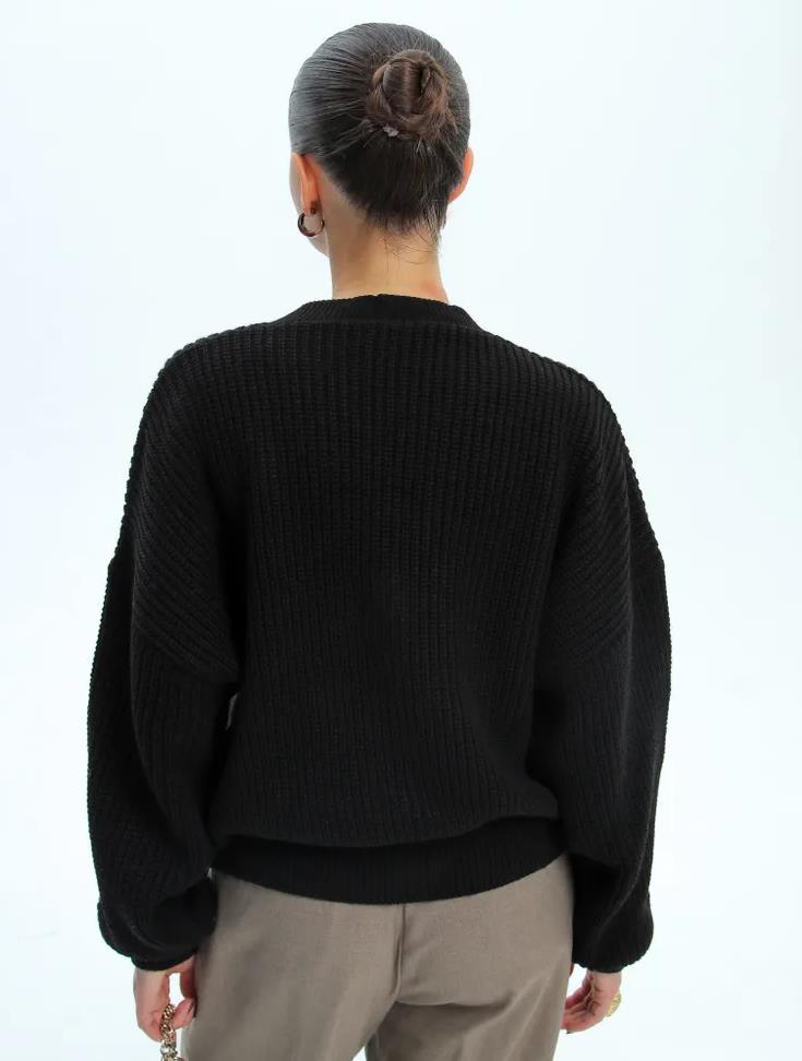 Elly | Cardigan i Sort, forfra, billede 2