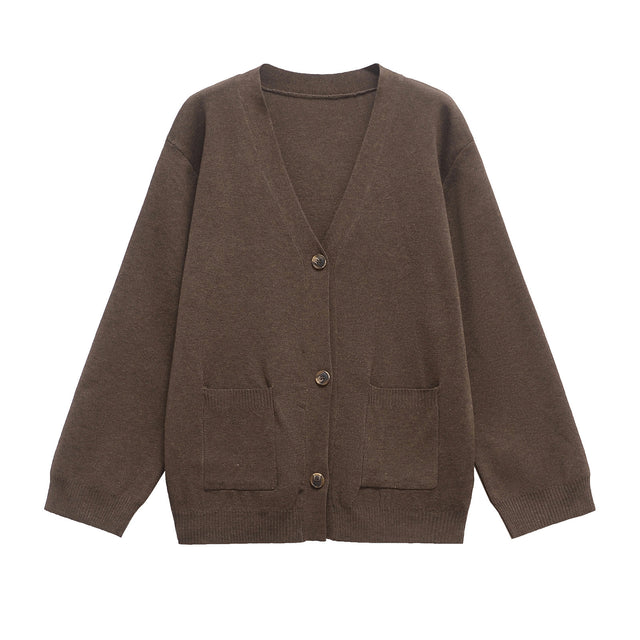 Elinor | Cardigan i Brun, forfra