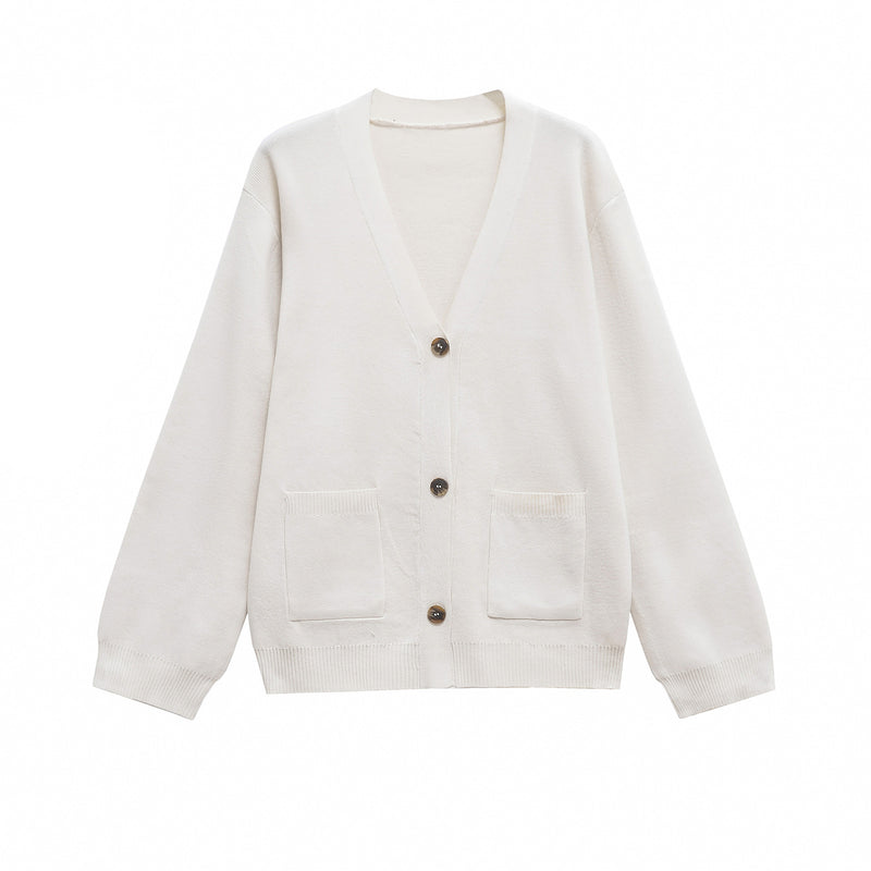Elinor | Cardigan i Hvid, forfra