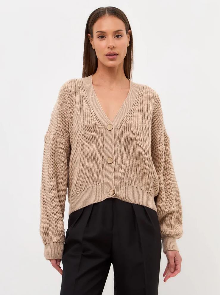Elly | Cardigan i Khaki, forfra