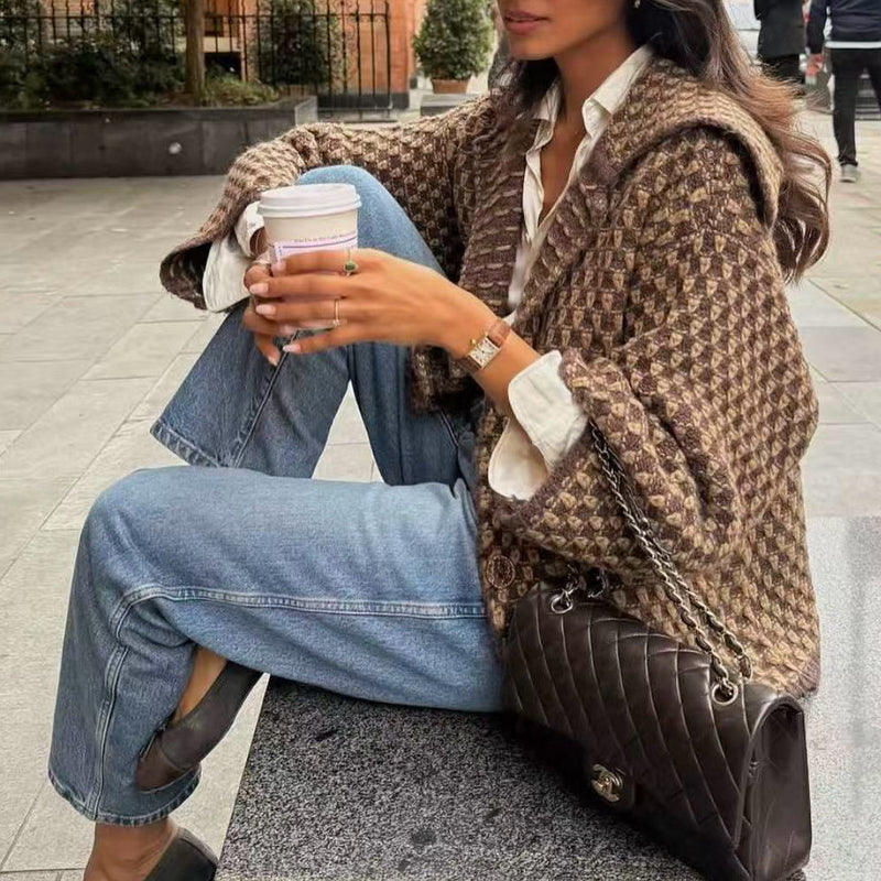Birgitte | Cardigan i Karamel, forfra, billede 2