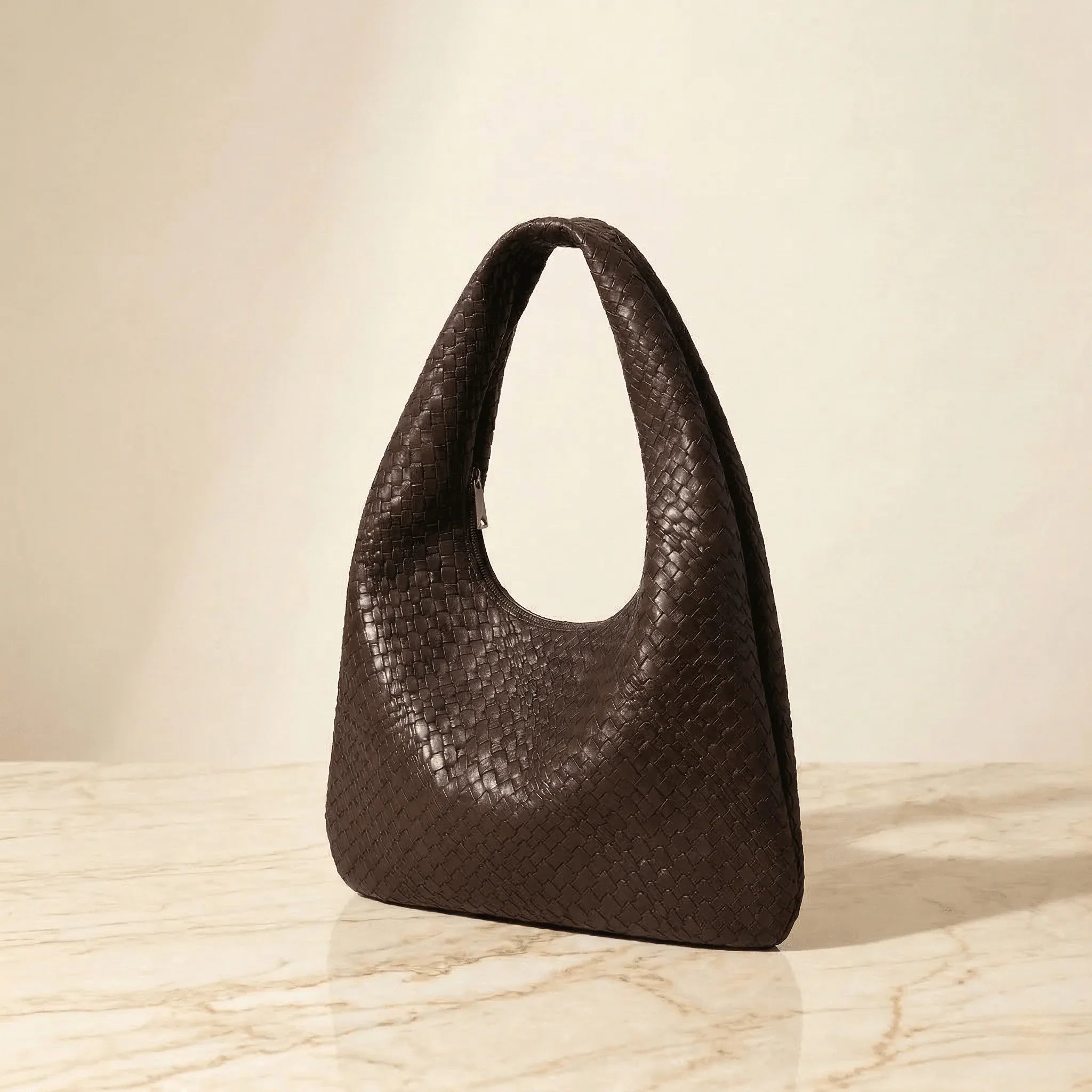 The Luna | Woven Vegan Leather Hobo Bag for Women - Sofaine
