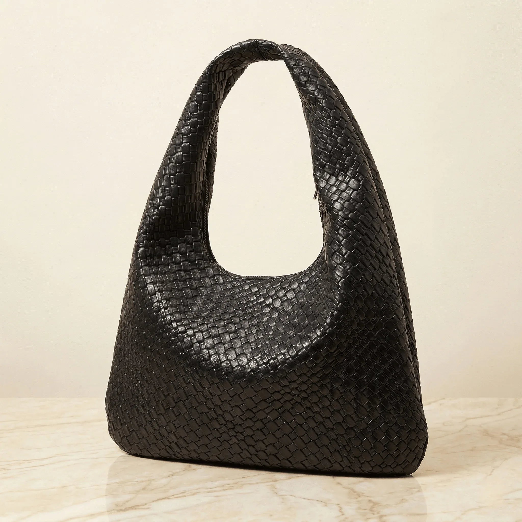 The Luna | Woven Vegan Leather Hobo Bag for Women - Sofaine
