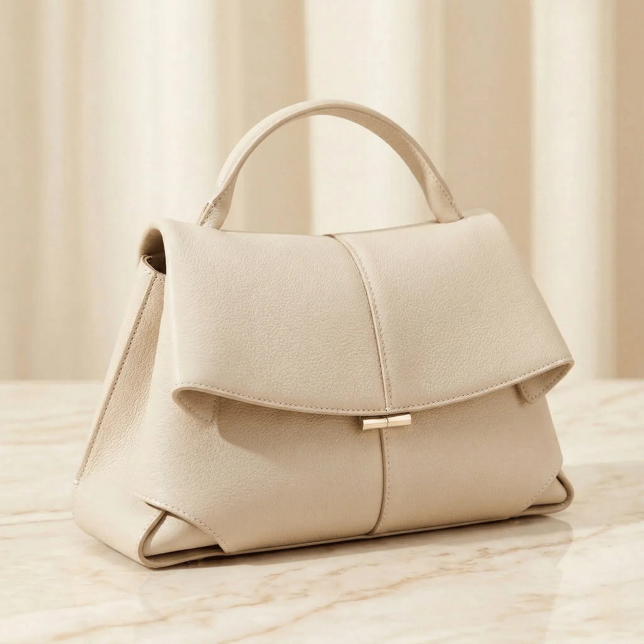 The Margot | Structured Flap Bag with Gold-Tone Hardware - Sofaine