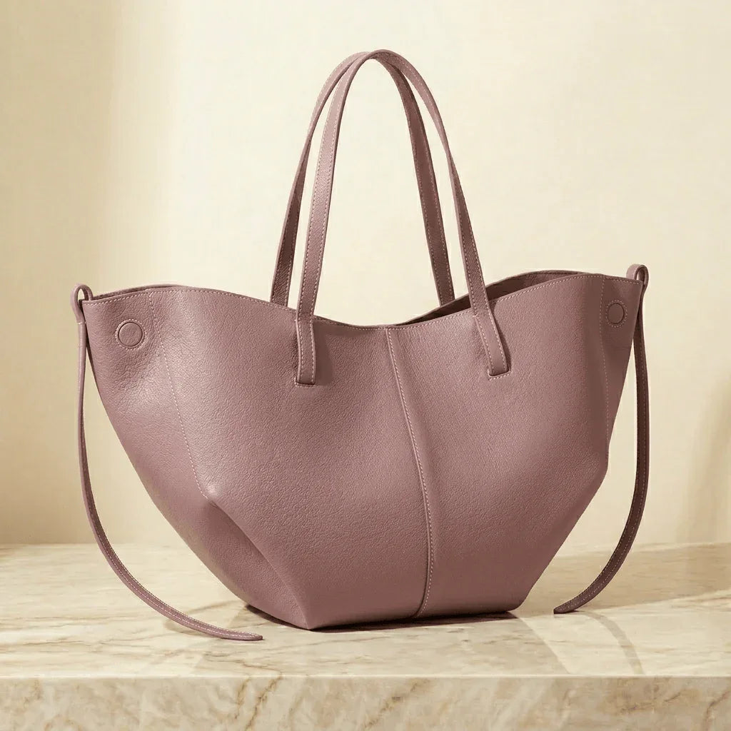 The Noémie | Sculptural Wing Tote in Vegan Leather - Sofaine