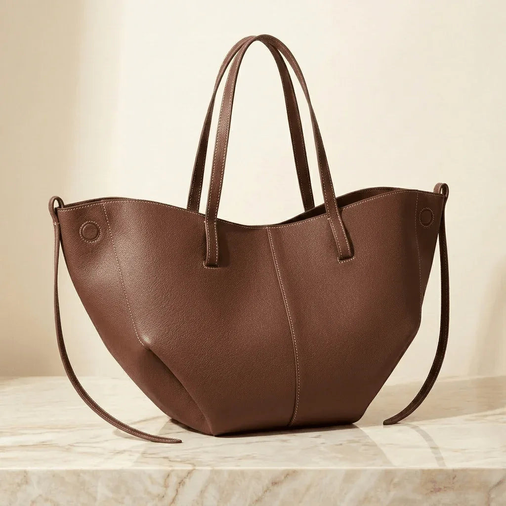 The Noémie | Sculptural Wing Tote in Vegan Leather - Sofaine