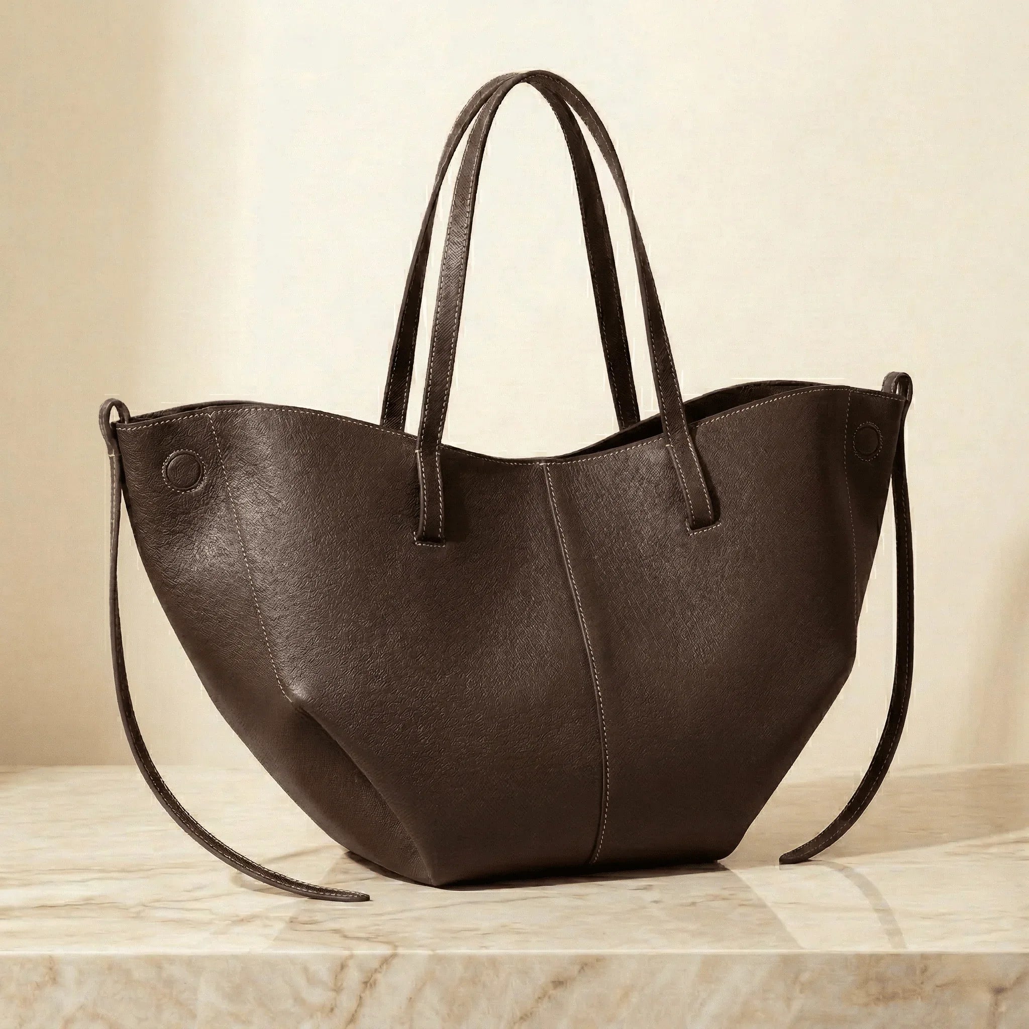 The Noémie | Sculptural Wing Tote in Vegan Leather - Sofaine