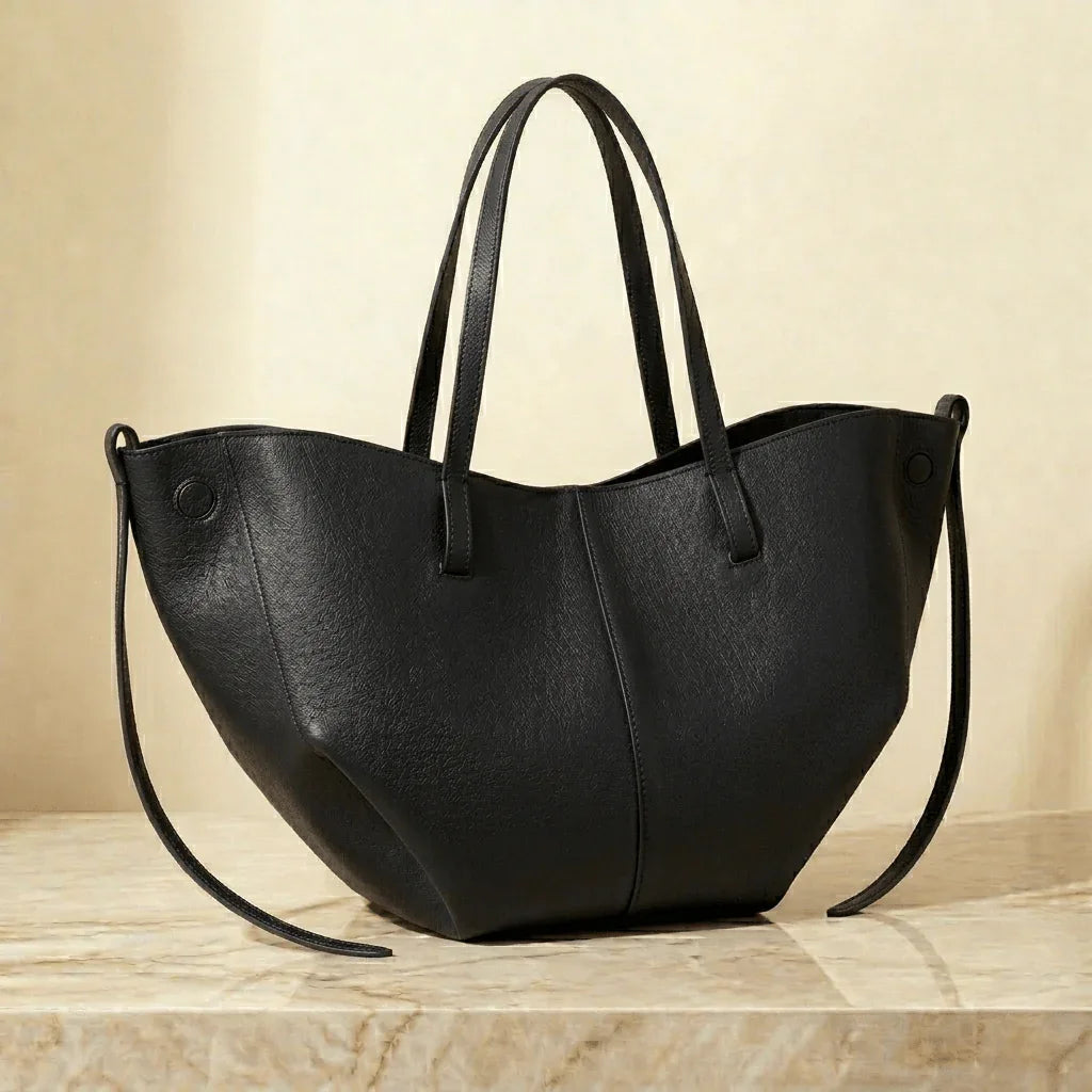 The Noémie | Sculptural Wing Tote in Vegan Leather - Sofaine