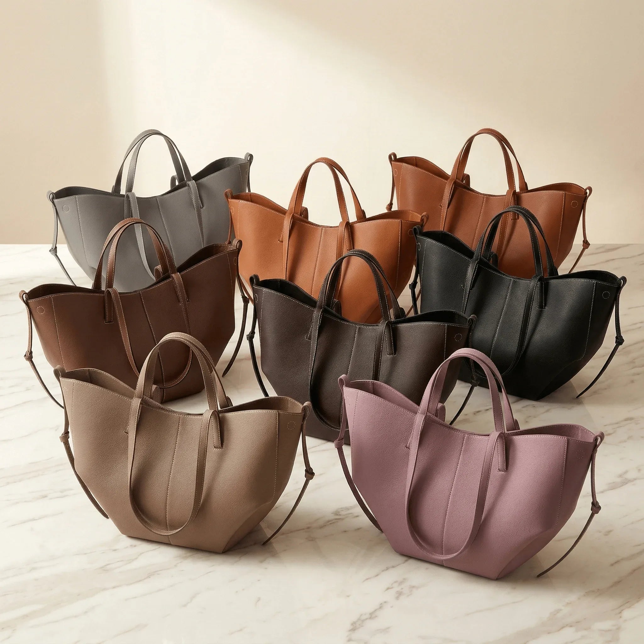 The Noémie | Sculptural Wing Tote in Vegan Leather - Sofaine
