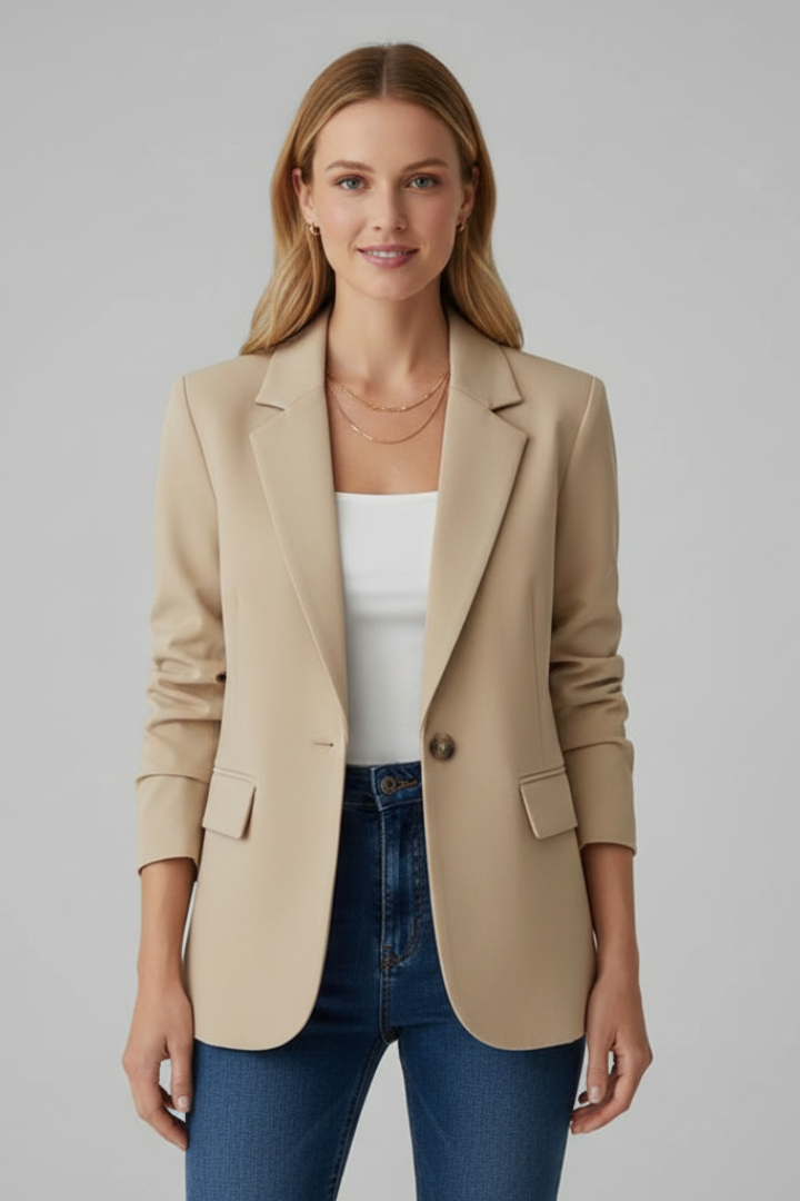 Ane | Blazer i Beige, forfra