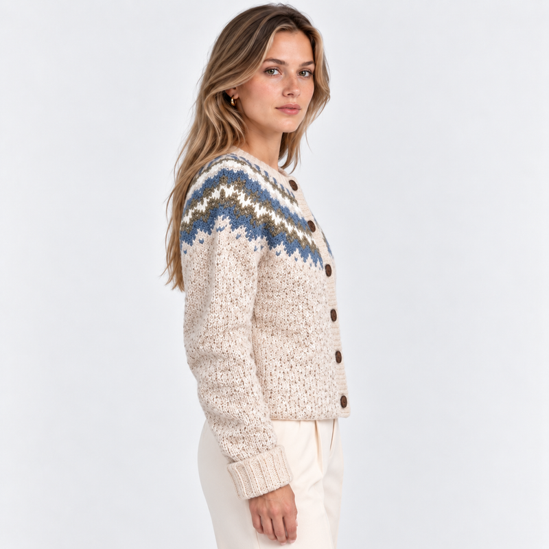 Arna | Cardigan i Beige, forfra, billede 2