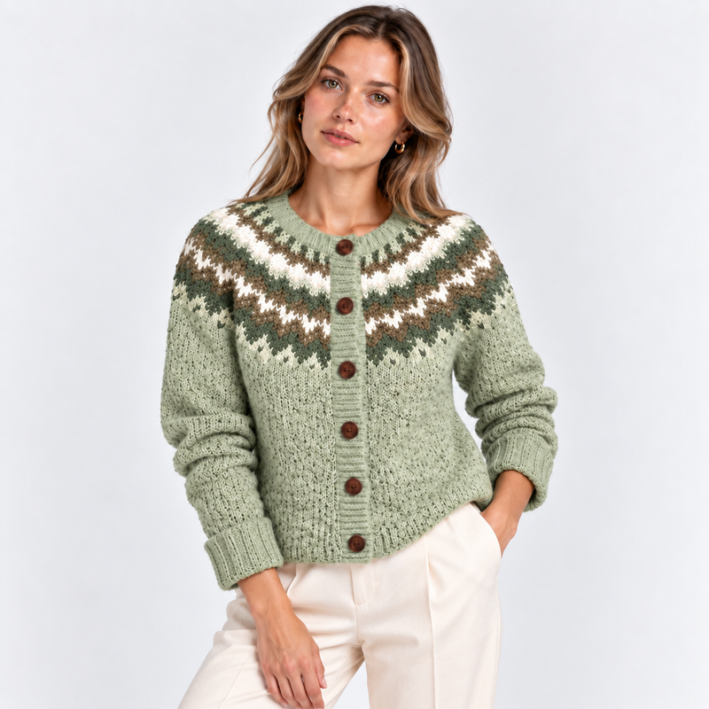 Arna | Cardigan i Grøn, forfra