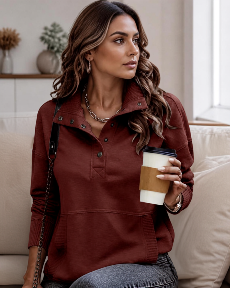 Eira | Sweatshirt i Rød, forfra