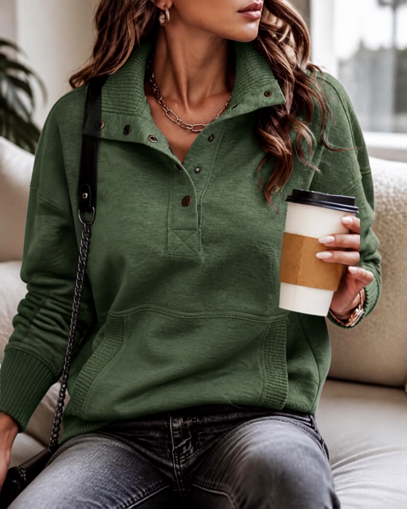 Eira | Sweatshirt i Mørkegrøn, forfra