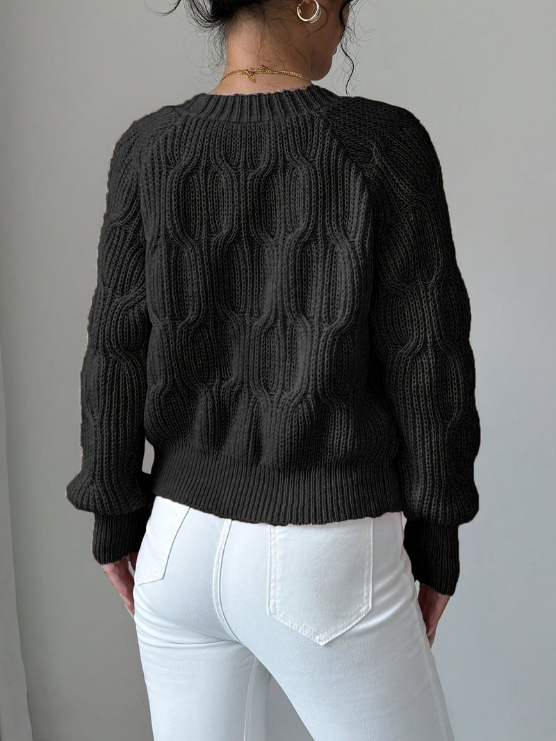 Kirsten | Cardigan med sløjfer i Sort, forfra
