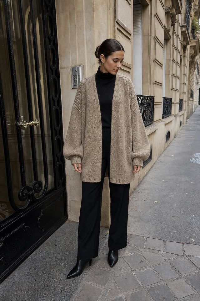 Alexis | Oversized Cardigan i Khaki, gadelook