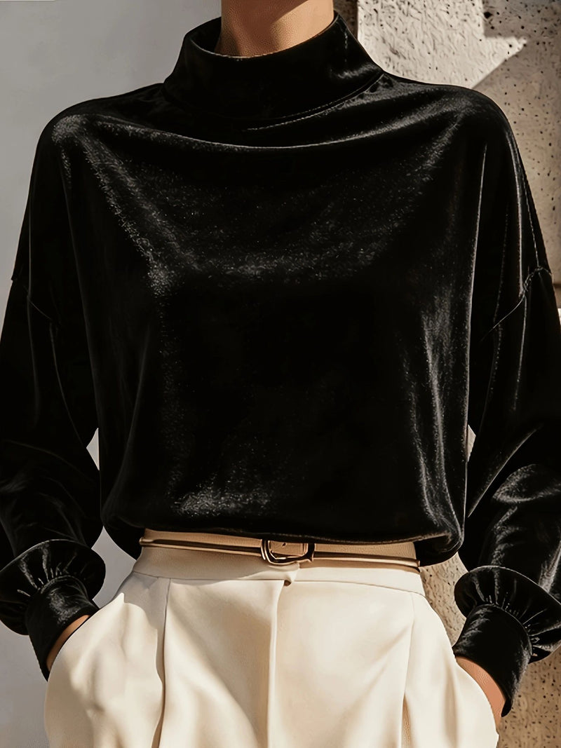 Else | Velourbluse i Sort, forfra