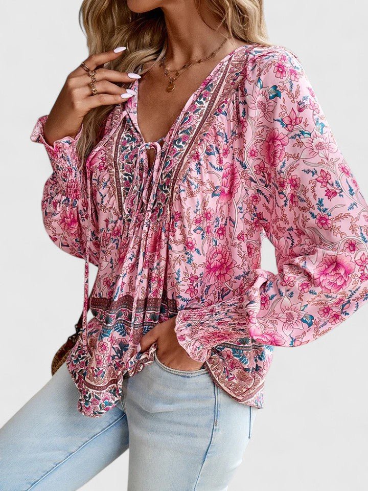 Sofia | Boho bluse med print, styling