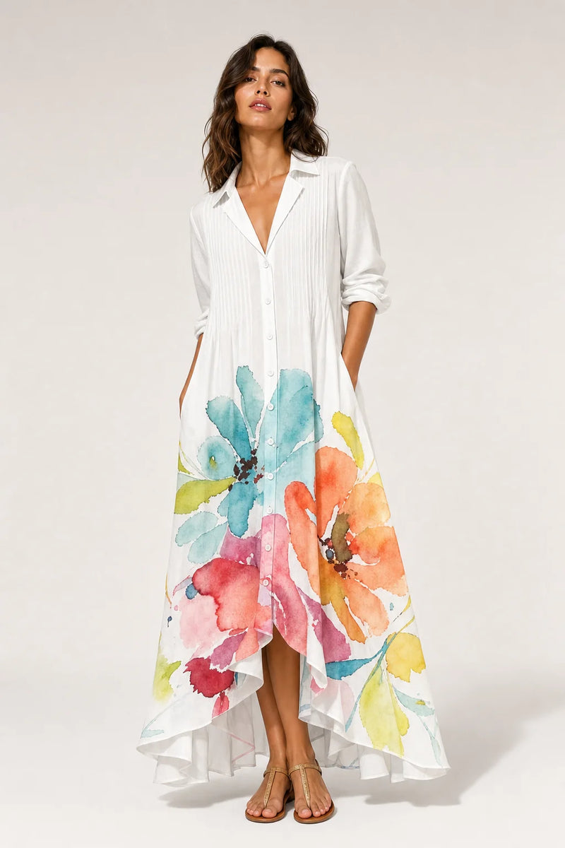 Sofaine Clara boho print maxi dress in Rouge, worn