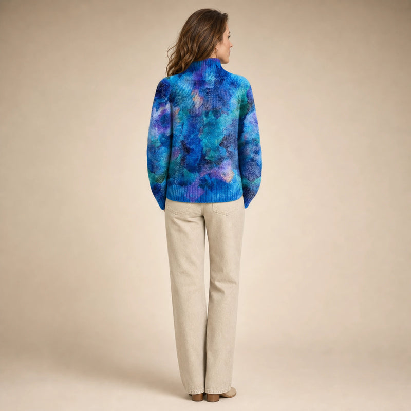 SOFAINE-V5-2026-07-07 Sofaine Claire soft-knit turtleneck sweater in Blue, worn back