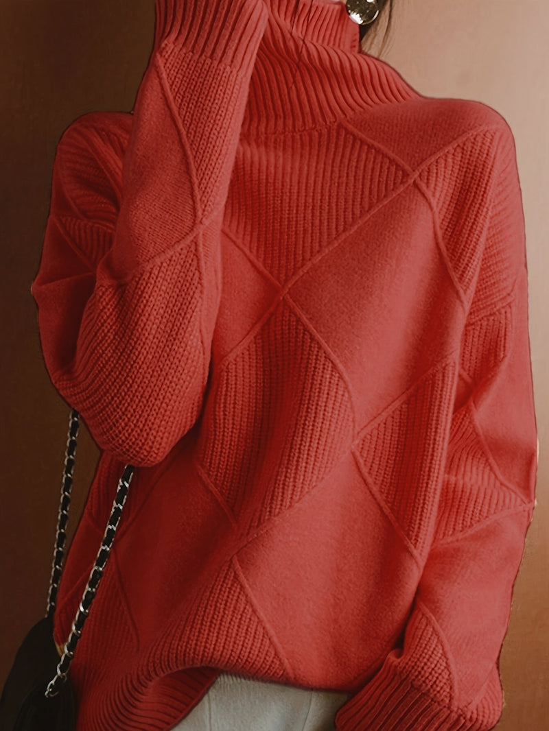 Ylva | Rullekravesweater i Rød, bagfra