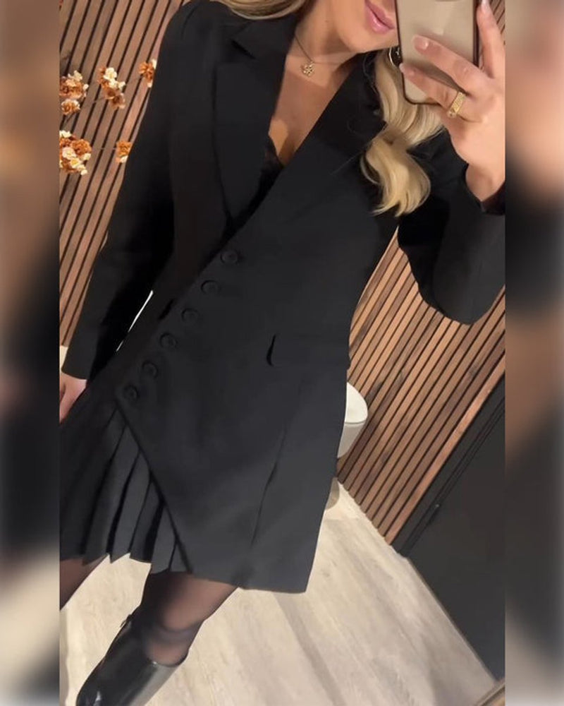 Signe | Blazerkjole med Plissé, bagfra