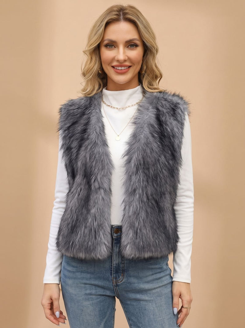 Svenja | Vest i Grå, forfra, billede 2