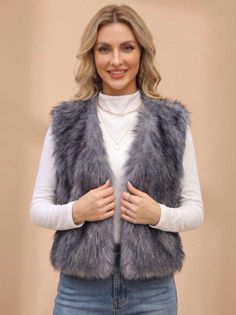Svenja | Vest i Grå, forfra, billede 4
