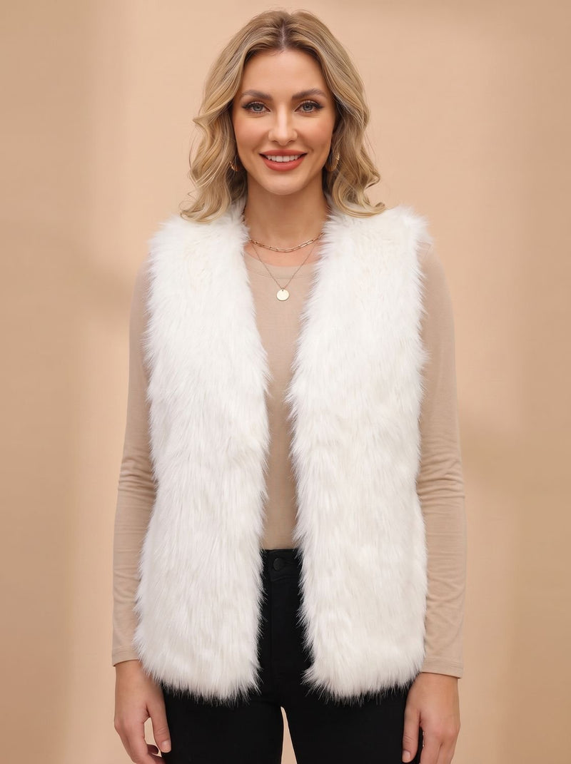 Svenja | Vest i Hvid, forfra