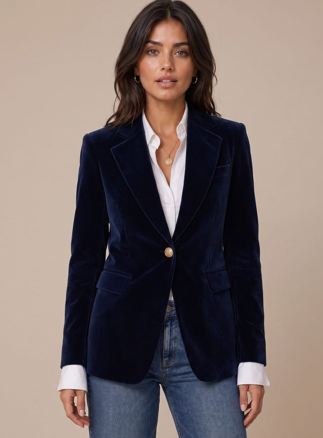 Anne | Blazer i Mørkeblå, forfra