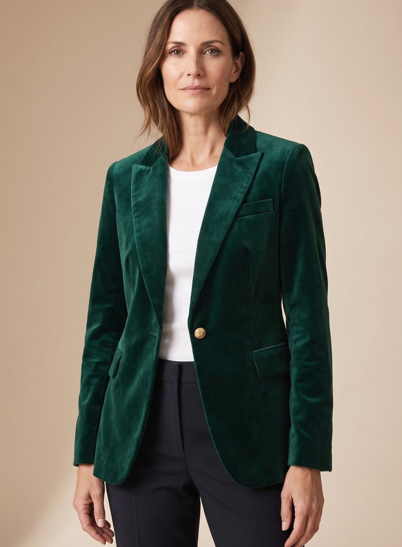 Anne | Blazer i Grøn, forfra