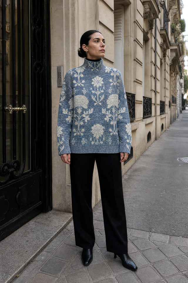 Deborah | Rullekravesweater i Lyseblå, gadelook
