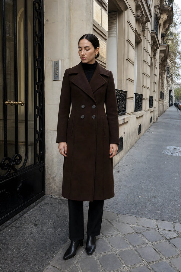 SOFAINE-V7-LIFE-Esther | Classic Trench Coat in Brown, street style