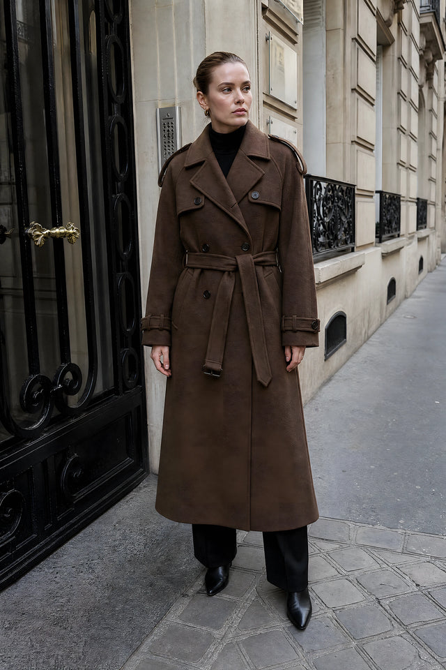 Fiorella | Oversized Trenchcoat i Brun, gadelook