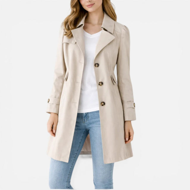 Lotte | Trenchcoat i Beige, forfra